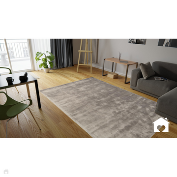 Katherine Carnaby Chrome Luxury Modern Plain Distressed Tonal Metallic Shimmer Hand-Woven High-Density Heavyweight Soft Textured Silky Viscose Taupe Brown/Grey Rug-Asiatic Carpets-Rug Love - The Most Loved Rug Store
